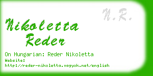 nikoletta reder business card